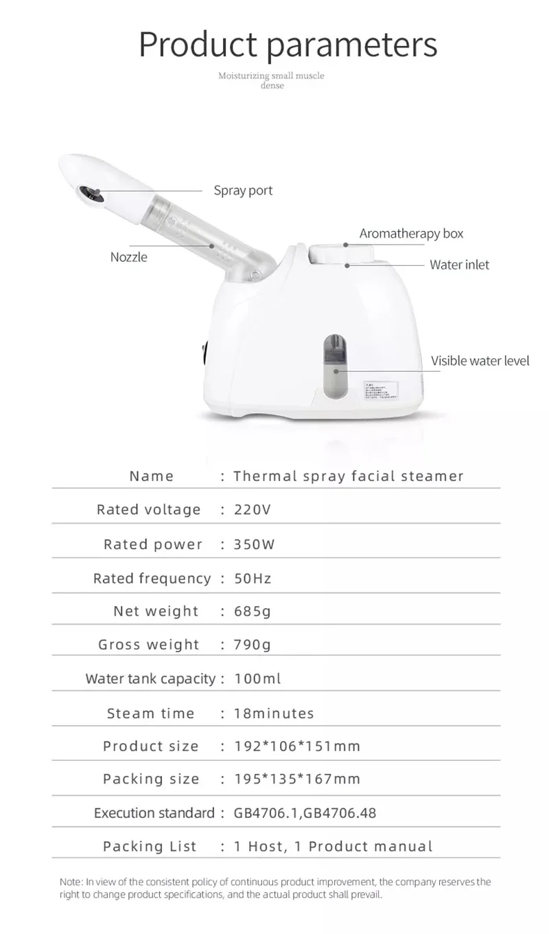Ozone Facial Steamer Warm Mist Humidifier for Face Deep Cleaning Vaporizer Sprayer Salon Home Spa Skin Care Whitening - Image 12