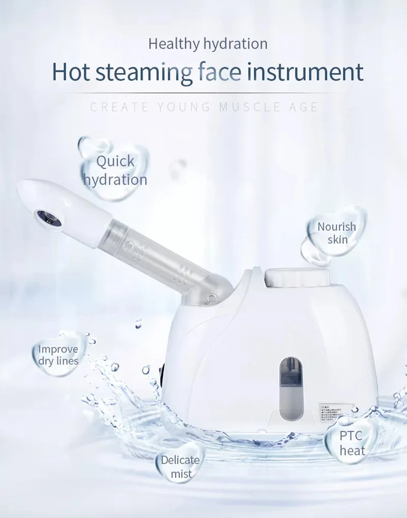 Ozone Facial Steamer Warm Mist Humidifier for Face Deep Cleaning Vaporizer Sprayer Salon Home Spa Skin Care Whitening - Image 2