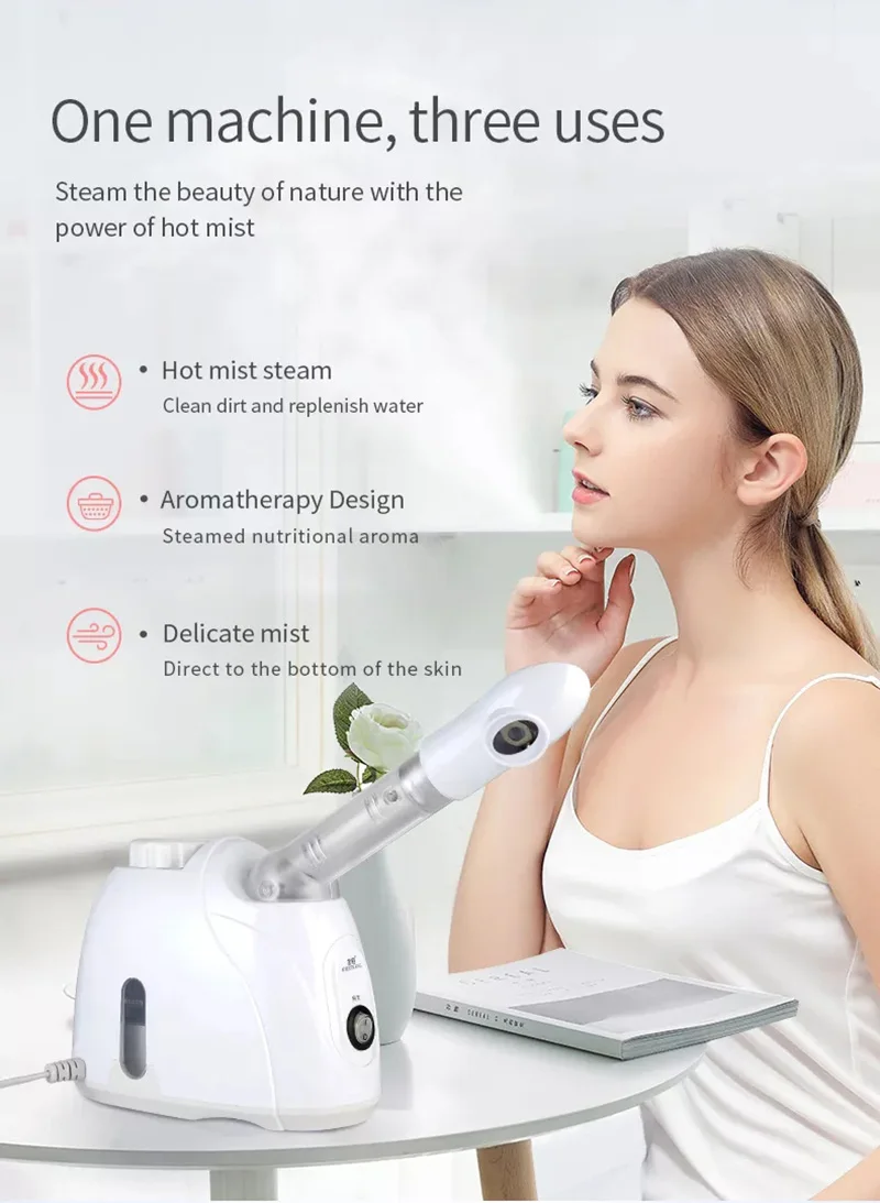 Ozone Facial Steamer Warm Mist Humidifier for Face Deep Cleaning Vaporizer Sprayer Salon Home Spa Skin Care Whitening - Image 3