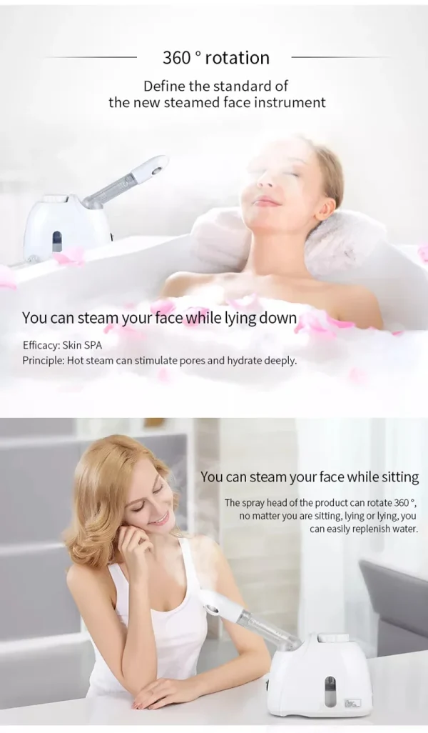 Ozone Facial Steamer Warm Mist Humidifier for Face Deep Cleaning ...