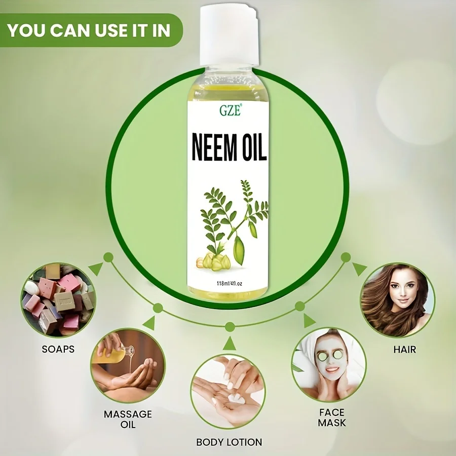 GZE Neem Oil for Skin, Hair Growth Undiluted Cold-Pressed, Uses for Hair, Skin, and Nails - Image 2